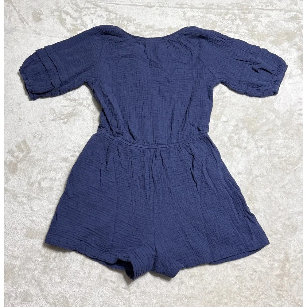 Knox Rose Romper Womens Large Cotton Gauze Elastic Smock Waist Peasant Boho